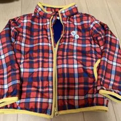 チェック柄ナイロンジャケット 95cm フード付