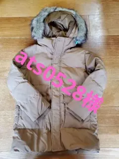 UNIQLO　ブラウン ダウンコート ファー付きフード　130センチ
