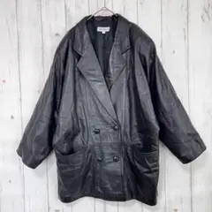 本革 レザージャケット ダブルブレスト レトロ ビンテージ【11号】ゆったり