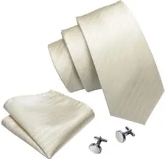 ネクタイ カフリンクス チーフ　３点セット　新郎　結婚式