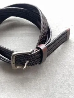 POST&CO ダークブラウン 編み込みベルト