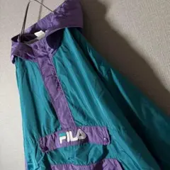 FILA フィラ ハーフジップアノラックパーカー センターロゴ刺繍 人気Lサイズ