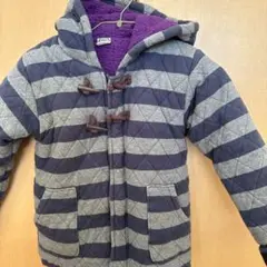 キッズ用 グレーとネイビーのストライプ コート