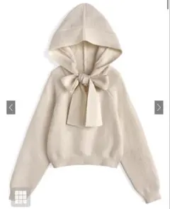 フード付きリボンニットトップス[an1925]