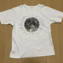 ムーンプリント Tシャツ 月面デザイン アートT y2k ホワイト 半袖のサムネイル