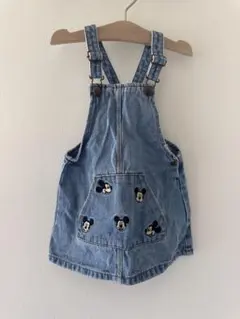 ZARA ミッキーマウス刺繍 ジャンバースカート 2-3歳
