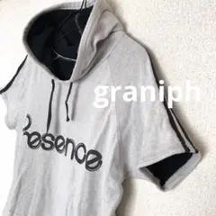 【 graniph 】ロゴ 袖ライン 半袖パーカー　トレーナーのサムネイル