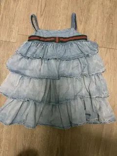 gucci kids フリル　ティアード　デニム　ドレス 24m