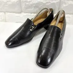 銀座ヨシノヤ 本革 24cm 黒 4cmヒール67402-VG