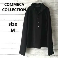 美品【COMMECA COLLECTION】オープンカラーシャツ　黒　長袖　M