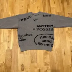 オーバーサイズ テキストプリント ニットセーター