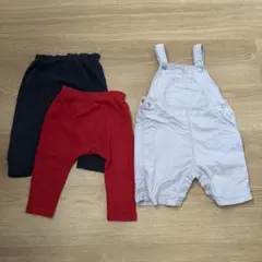 プチバトー3点セット◼︎オーバーオール◼︎パンツ◼︎74cm◼︎81cm◼︎カルソン