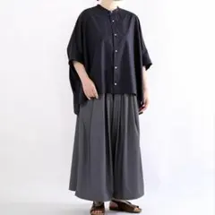 ミズイロインド スタンドカラー ワイドシャツ - メルカリ