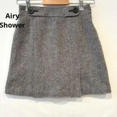 アトリエサブ　ミニスカート　グレー　ヘリンボーン柄　カシミア混　ウールのサムネイル
