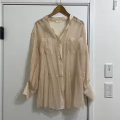 chico 長袖シアーシャツ ボリュームスリーブ