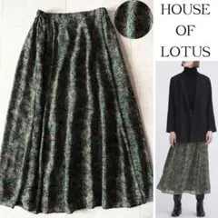 未使用級✨ハウスオブロータス 定価3.9万 コバナギャザーフレアスカート 花柄