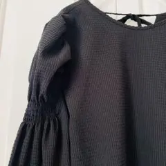 N. Natural Beauty Basic*　長袖ブラウス　ブラック　リボン