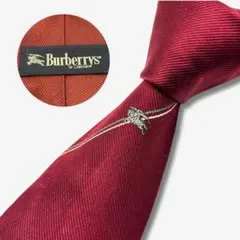 Burberrys シルクネクタイ ホースロゴ ワンポイント ボルドー