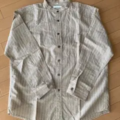 French Linen Mix Lサイズ ストライプシャツ【未使用】