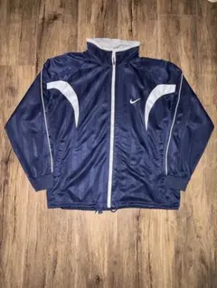00s‼️Nike ネイビー トラックジャケット‼️ 短丈‼️ドローコード付き‼️