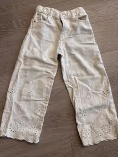 白デニム　ツイルパンツ　ZARA 110