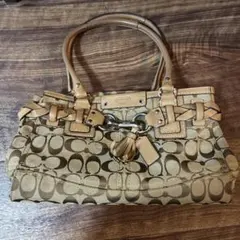 COACH シグネチャー ハンドバッグ ベージュのサムネイル