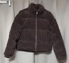 コーデュロイショート丈ダウンジャケット ブラウン