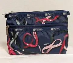 LeSportsac(レスポートサック) ポーチ ネイビー リボン柄