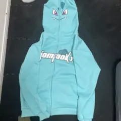 フシギダネ フード付きパーカー 水色UKフルジップパーカー