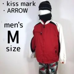 キスマーク　メンズ　M　スキー　スノーボードウェア　上下セット　レッド　赤