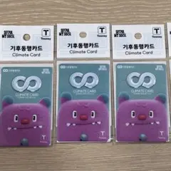 新品　韓国　気候同行カード　初期デザイン　地下鉄　交通カード　ヘチ　3枚セット