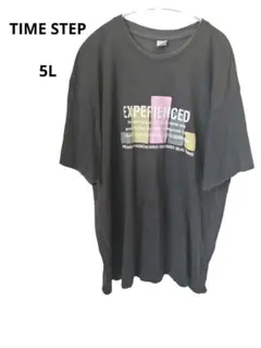 【大きいサイズ 5L】TIME STEP ロゴプリント オーバーサイズ Tシャツ