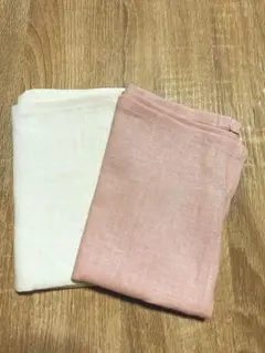 【新品未使用】ランチョンマット2枚組(ピンク・白)リネン素