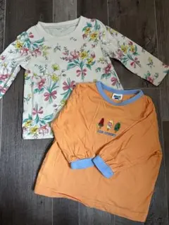 花柄Tシャツ、breezeアイスクリームTシャツ　長袖　90㎝