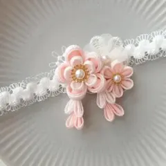 初節句♡ 桃の節句　つまみ細工　ベビーヘアバンド　100日祝い　ベビー袴