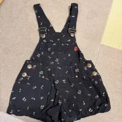 オーバーオール pink-latte音符柄 ブラック キッズ 子供服