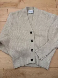 ADAM ET ROPÉ ベージュリブカーディガン