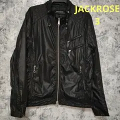 ジャックローズ ナイロンジャケットライダースジャケット 黒　S M ?