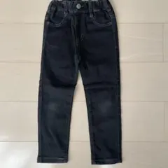 スリムフィット ブラックデニム風パンツ　110cm