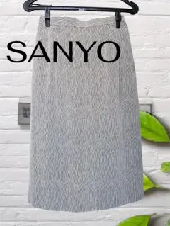 SANYO /三陽 未使用/タグ付き ストライプ タイトスカート ウエスト64