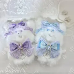 にじぱぺっと　ぬい服　10cm ねこちゃん　ホワイト　むらさき　【3】