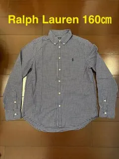 Ralph Lauren ネイビー/ホワイトチェック ボタンダウンシャツ
