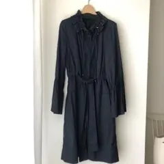 大人可愛♡ フリル襟ネイビースプリングコート　フード付ラニフィシオカンポーレ