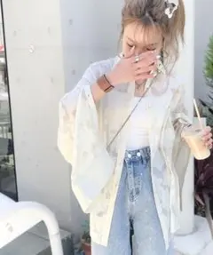 mily bilet シアージャガード花柄2WAYシャツのサムネイル
