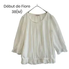 【Début de Fiore】シフォンブラウス 七分袖 ホワイト38(M)
