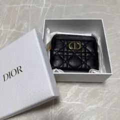 【美品】Dior Caro Lavenderウォレットブラック