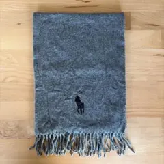 POLO ラルフローレン マフラー ダークグレー　ヴァージン　ウール