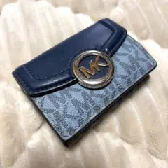 マイケルコース 三つ折財布 シグネチャー ブルー