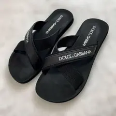 美品 Dolce & Gabbana 黒 サンダル メンズ ドルガバのサムネイル