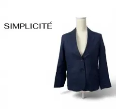 SIMPLICITÉ シンプリシテェ ネイビー リネンジャケット テーラードのサムネイル